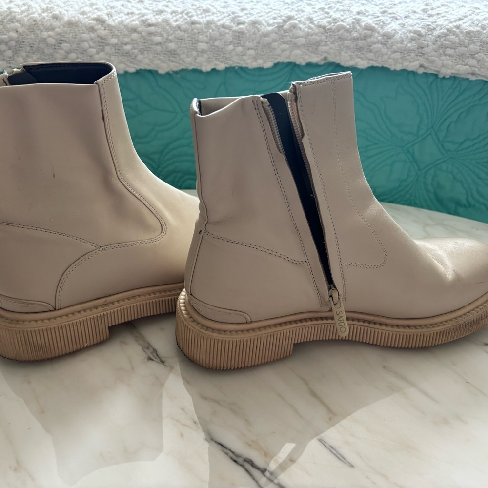 SARTO By Franco Sarto Cream Ankle Boots